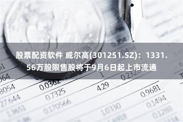 股票配资软件 威尔高(301251.SZ)：1331.56万股限售股将于9月6日起上市流通