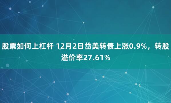 股票如何上杠杆 12月2日岱美转债上涨0.9%，转股溢价率27.61%