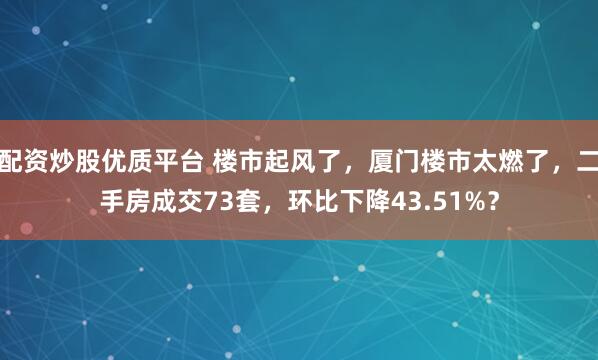 配资炒股优质平台 楼市起风了，厦门楼市太燃了，二手房成交73套，环比下降43.51%？